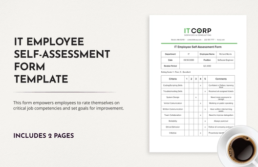 IT Employee Self-assessment Form Template