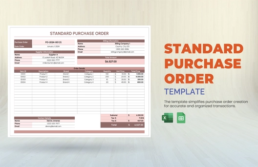 Standard Purchase Order Template