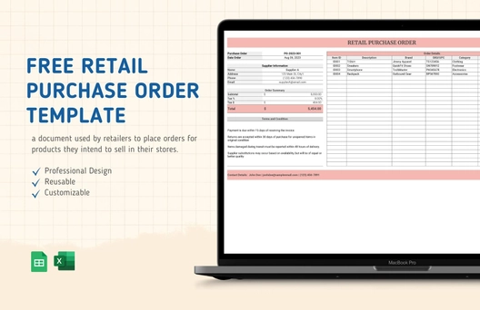 Retail Purchase Order Template