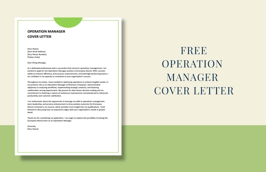 Operation Manager Cover Letter