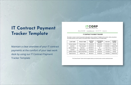 IT Contract Payment Tracker Template IT Contract Payment Tracker Template