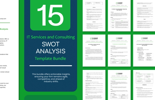 15 IT Services and Consulting SWOT Analysis Template Bundle