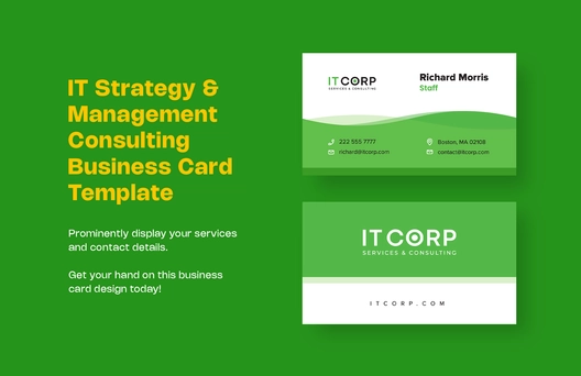 IT Strategy & Management Consulting Business Card Template