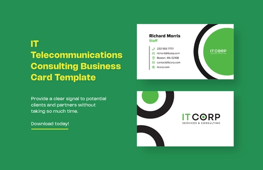 IT Telecommunications Consulting Business Card Template