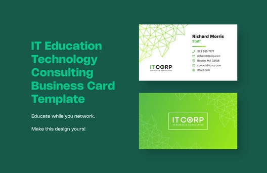 IT Education Technology Consulting Business Card Template