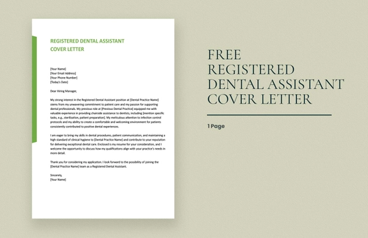 Registered Dental Assistant Cover Letter