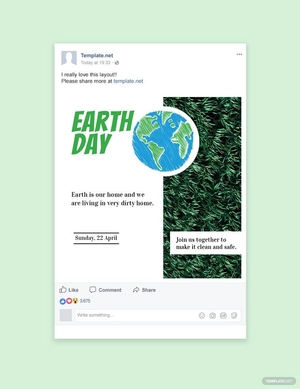Earth Day Facebook Post Template