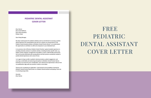 Pediatric Dental Assistant Cover Letter