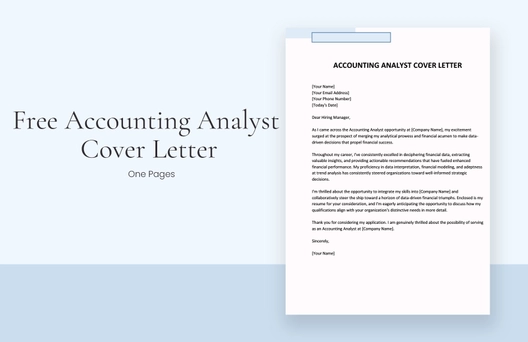 Accounting Analyst Cover Letter