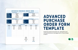 Advanced Purchase Order Form Template