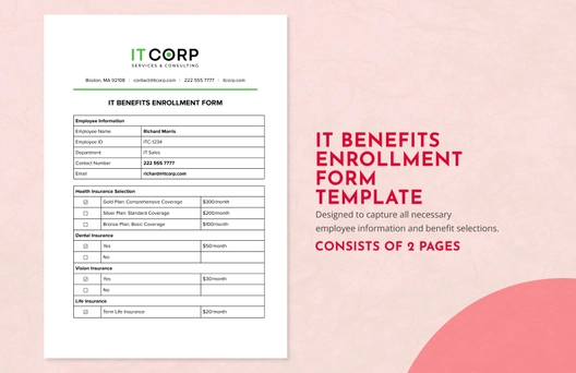IT Benefits Enrollment Form Template
