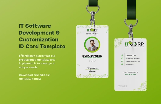 IT Software Development & Customization ID Card Template