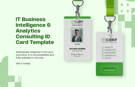 IT Business Intelligence & Analytics Consulting ID Card Template