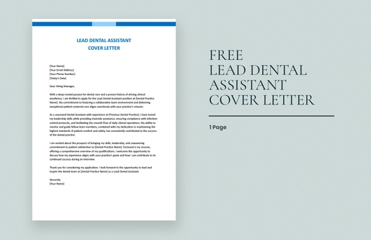 Lead Dental Assistant Cover Letter