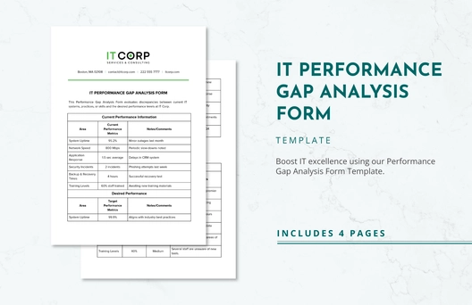 IT Performance Gap Analysis Form Template