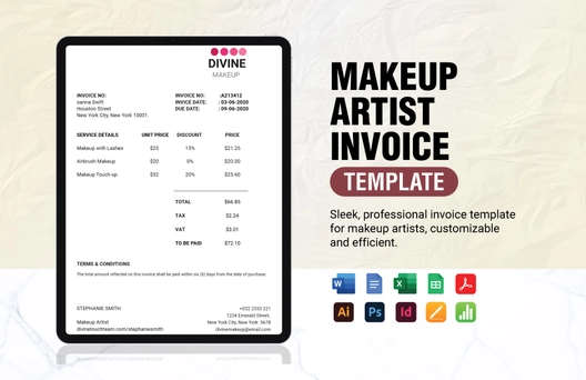 Makeup Artist Invoice Template Makeup Artist Invoice Template