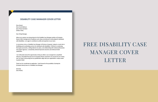 Disability Case Manager Cover Letter