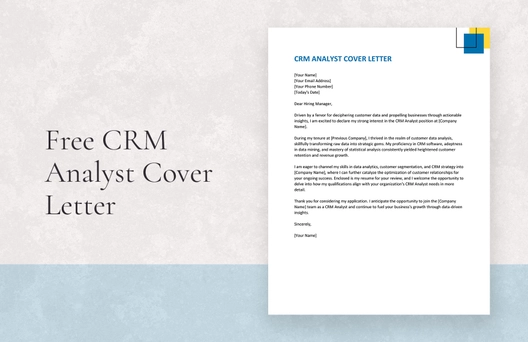 CRM Analyst Cover Letter