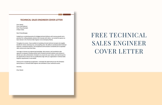 Technical Sales Engineer Cover Letter