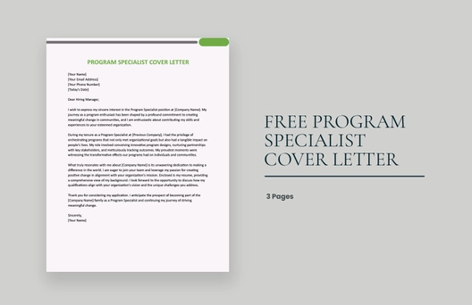 Program Specialist Cover Letter