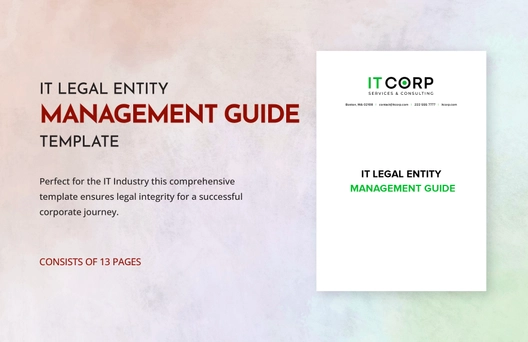 IT Legal Entity Management Guide Template IT Legal Entity Management Guide Template