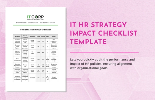 IT HR Strategy Impact Checklist Template IT HR Strategy Impact Checklist Template