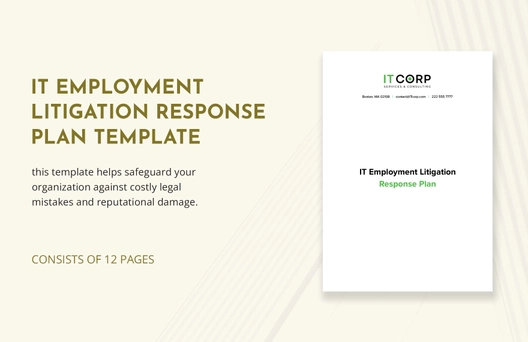 IT Employment Litigation Response Plan Template