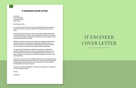 IT Engineer Cover Letter