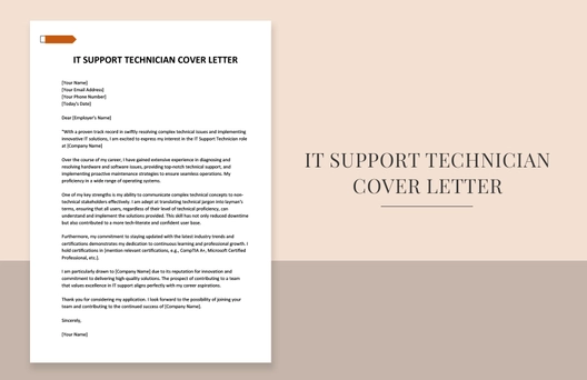 IT Support Technician Cover Letter