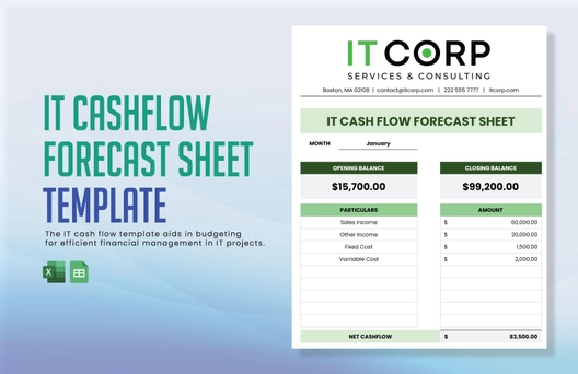 IT Cash Flow Forecast Sheet Template