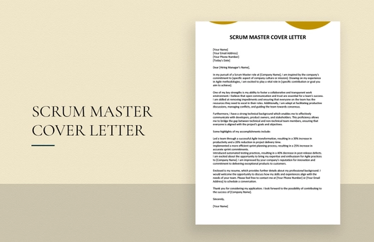 Scrum Master Cover Letter