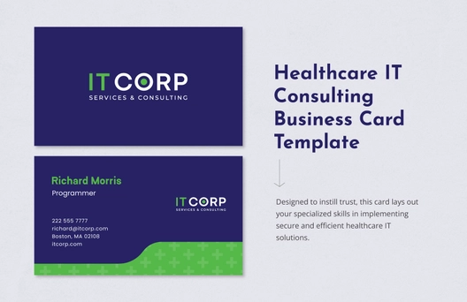 Healthcare IT Consulting Business Card Template