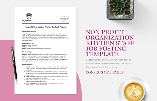 Nonprofit Organization Kitchen Staff Job Posting Template Nonprofit Organization Kitchen Staff Job Posting Template
