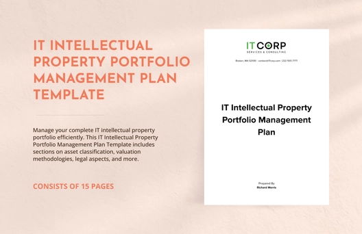 IT Intellectual Property Portfolio Management Plan Template IT Intellectual Property Portfolio Management Plan Template