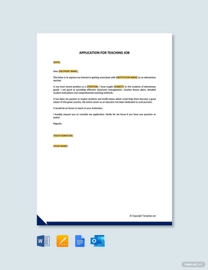 Letter of Introduction for Teaching Job