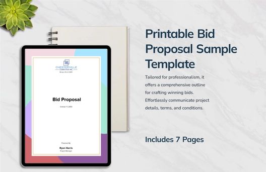 Printable Bid Proposal Sample Template