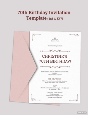 Surprise 70th Birthday Invitation Template