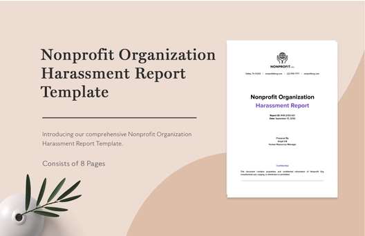 Nonprofit Organization Harassment Report Template Nonprofit Organization Harassment Report Template