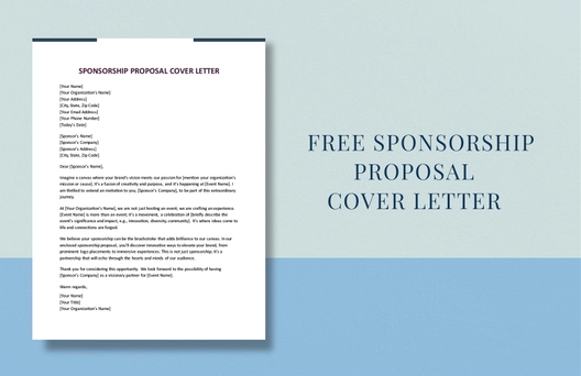 Sponsorship Proposal Cover Letter