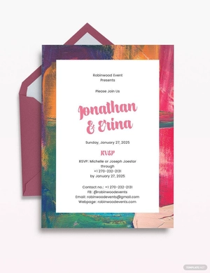 Art Deco Wedding Invitation Template