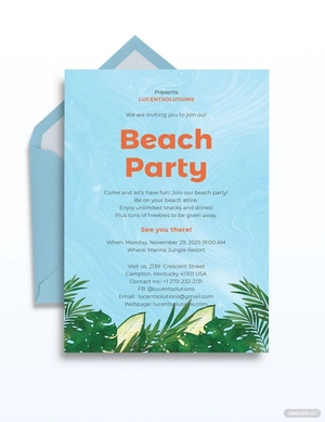 Beach Party Invitation Template