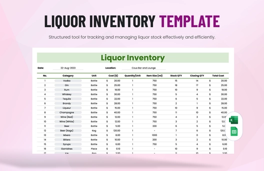 Liquor Inventory Template Liquor Inventory Template