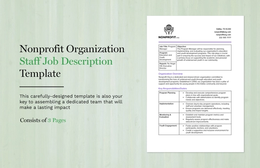 Nonprofit Organization Staff Job Description Template Nonprofit Organization Staff Job Description Template