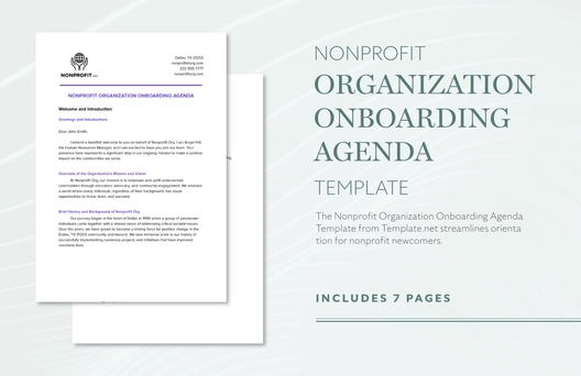 Nonprofit Organization Onboarding Agenda Template Nonprofit Organization Onboarding Agenda Template