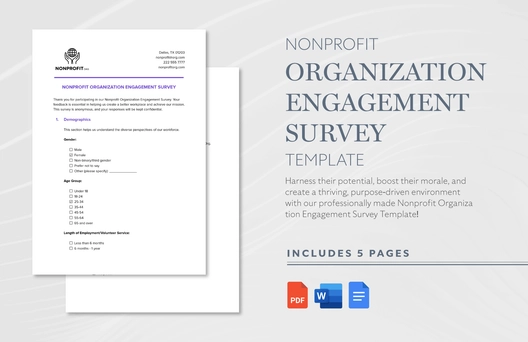 Nonprofit Organization Engagement Survey Template