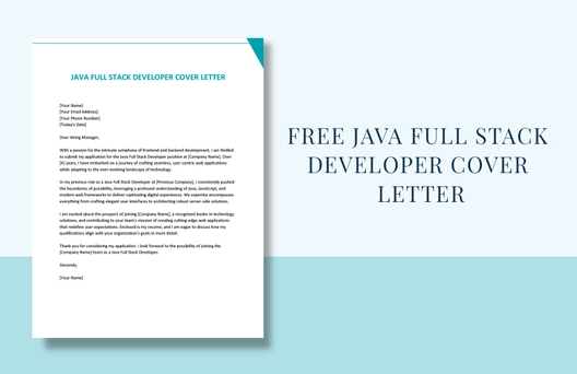 Java Full Stack Developer Cover Letter