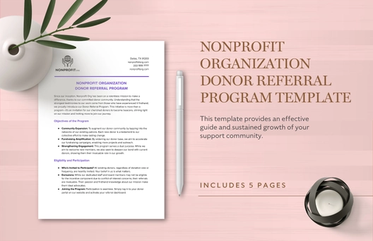 Nonprofit Organization Donor Referral Program Template