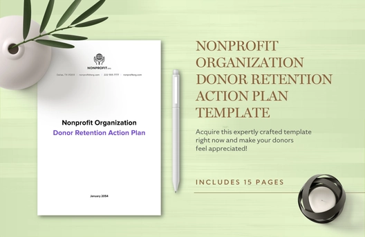 Nonprofit Organization Donor Retention Action Plan Template
