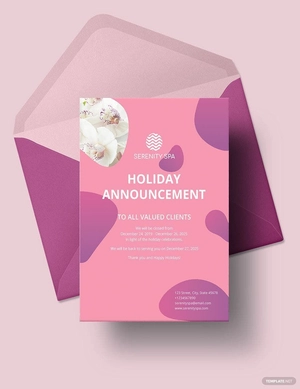 Spa Announcement Template