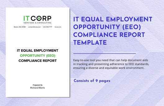 IT Equal Employment Opportunity (EEO) Compliance Report Template IT Equal Employment Opportunity (EEO) Compliance Report Template